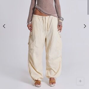 Jaded london ecru parachute cargo pants